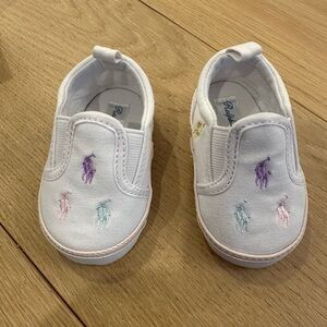 Ralph Lauren White Baby Slip-On Shoes Size 2